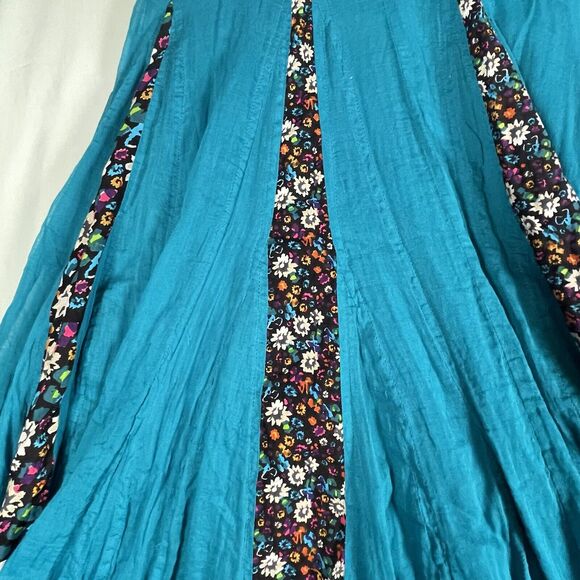 Intimately Free People SIZE XS Mini Dress Blue Green Teal Floral Lace Boho FP - Picture 5 of 11